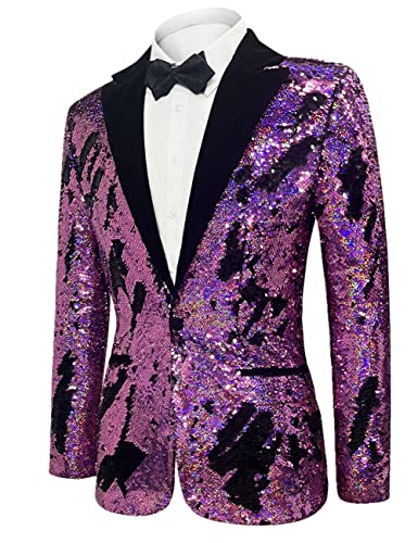 Apocrypha Men Sequins Floral Blazer Suit Jacket Dinner Prom Nightclub Wedding2