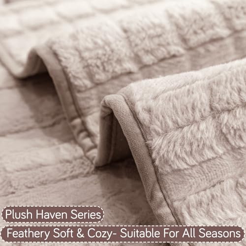 Image of HOKIPO 'Plush Haven' Premium Anti Slip Sofa Arm Cover 2 Pcs, Beige (AR-5151-L-BGE*2)