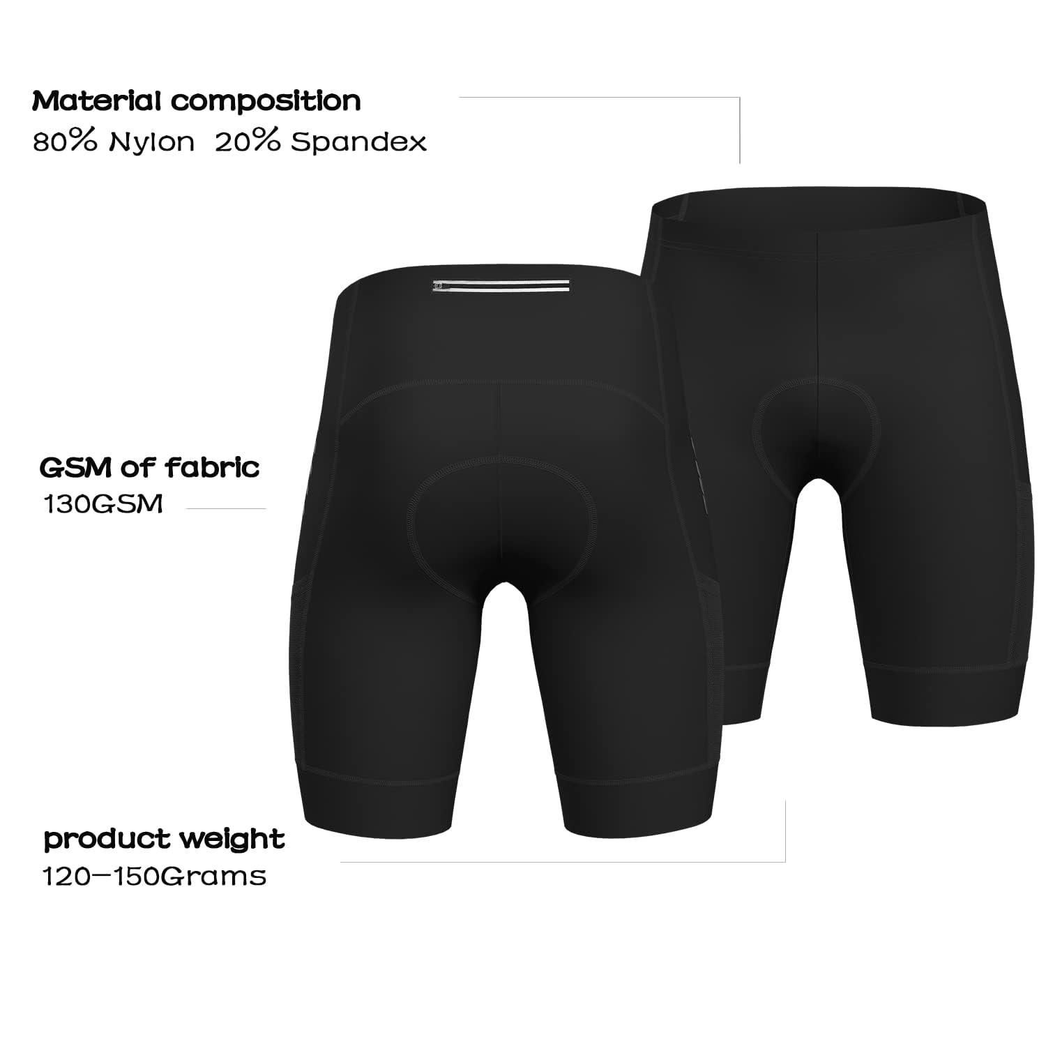 Lo.gas Radhose Herren Kurz Gepolstert 4D Fahrradhose Herren Kurz Gepolstert Schnelltrockende Elastische mit Reflektorstreifen