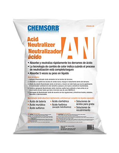 Image of an - Acid Neutralizing Absorbent, 5 Gal. Bag, SP60AN-L5B, Fast-Acting Acid Neutralizer Absorbent Spill Response, Safe Color Changing Technology, Silica Free Neutralizer, Laboratories, Yellow
