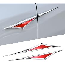 2 Pcs 3D Car Body Emblem Stickers for VW Golf 7 GTI/GTD/TCR/R und R-Line 2012-2020, Car Fender Side Wing Emblem Badge,Curved Front Side Fender Sticker Weatherproof,Red