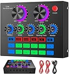 Sicomne Audio Mixer Podcast Equipment Bundle, DJ Mixer USB Audio Interface Voice Changer Sound Card Streaming Gaming Equipment Soundboard Microphone For PC Phone Music Recording V10