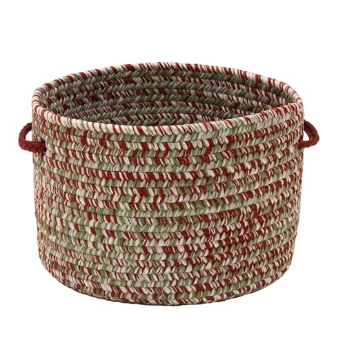 Cesta trenzada de tweed San Nicolás mezcla navideña de 35cm para organizar mantas 3