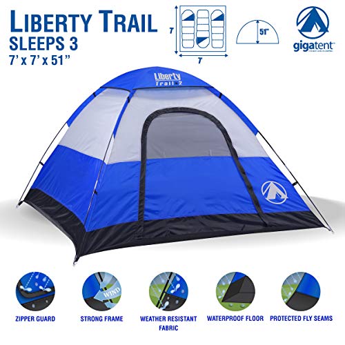 GigaTent Trailhead Dome 3-4 Person Camping Pop-Up Tent – Spacious, Lightweight, Heavy Duty