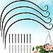 Gray Bunny GB-6820D Hand Forged Curved Hook, 14 Inch, Set of 4, Black, Beautiful Outdoor Mounted Upturned Hook for Bird Feeders, Plants, Lanterns, Wind Chimes, As Wall Brackets and More!
