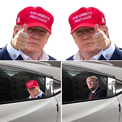 Pleasay Trump Car Window Stickers Donald Trump Car Sticker Waterproof PVC Auto Window Decal, Easy Removal Leaves No Residue, Reflective Funny Stickers Vehicles Accessories 12x10inch - Thumbnail 6