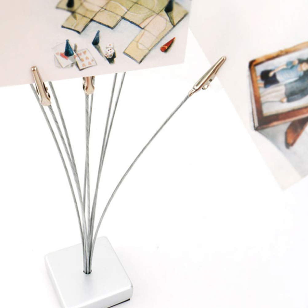 Portafoto Da Tavolo Ad Albero Con 8 Clip – Supporto In Acciaio Inox Per Foto, Cartoline E Biglietti, Decorazione Rosa Per Matrimonio E Ufficio - 2