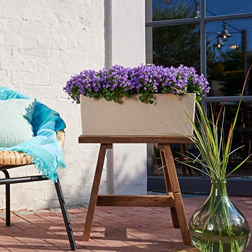 Lechuza 15652 Balconera Cottage 50 Self-Watering Planter For Indoor And Outdoor Use, 20" X 7" X 7", Graphite Black #TOP3