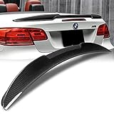 Q1-Tech, Carbon Fiber Lift Gate Trunk Spoiler Wing Compatible with 2007-2013 BMW (E93) 3-Series 325i 328i 335i M3 Convertible, Rear Trunk Lip Spoiler, V-Style