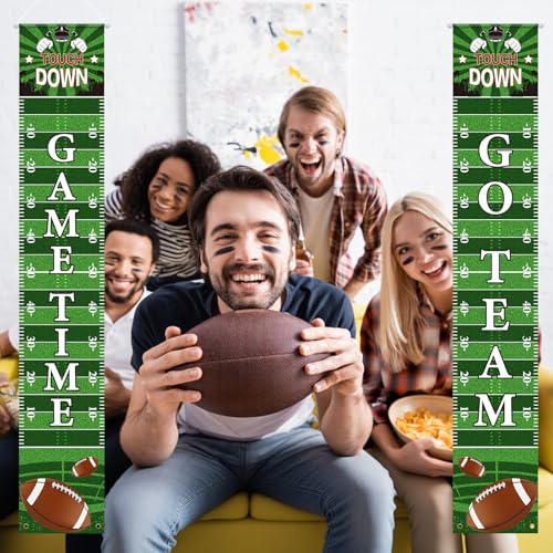 Batiyeer Football Party Sign Banner Football Bowl Sports Fan Supplies Themed Boy Porch Favors Photo Booth Props Wall Hanging(Game Theme) - Image 4