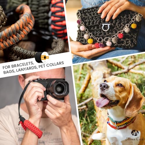 Abma Cord Paracord 4mm 30m Schnur Typ III Paracord 550 Seil 7 Kern für Outdoor, Camping, Survival, Basteln, Armband - Max. 250kg - Schwarz