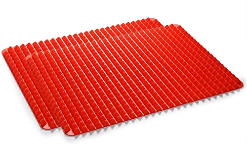 Golddunes 2 X Pyramid mat Fat Reducing Non Stick Silicone Mould Cooking Mat Oven Baking Tray Golddunes 2 X Pyramid mat Fat Reducing Non Stick Silicone Mould Cooking Mat Oven Baking Tray