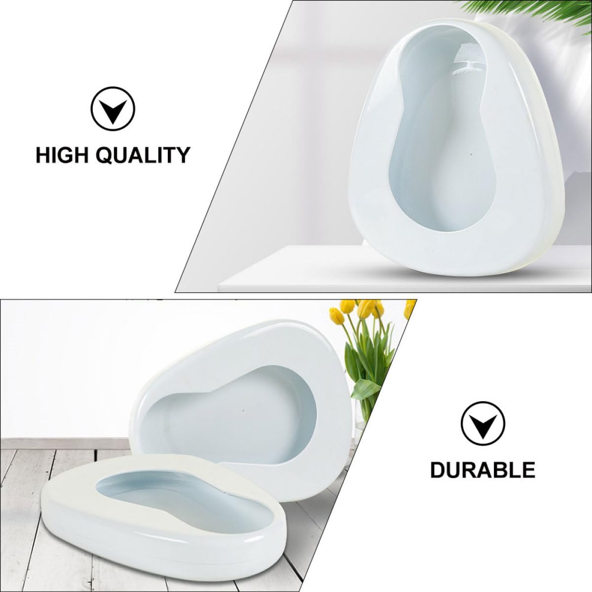 DOITOOL Bettpfanne Design Emaille Ergonomischer aus Form Tragbare mit Praktisches für Bettlägerige Ältere Menschen und Schwangere für Heimgebrauch
