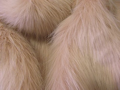 Tissu en imitation fourrure long poil rose blanc 500x150 cm pour costume Cosplay