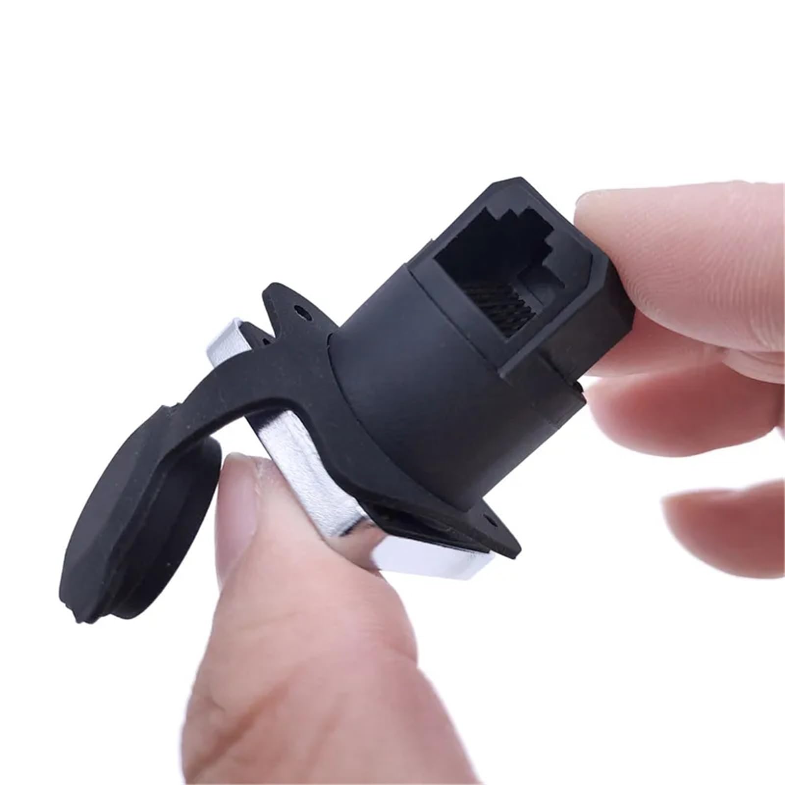 10-częściowe złącze sieciowe RJ45 z gumową osłoną IP65 8p8c D gniazdo do montażu panelowego (10 x gniazdo kątowe)
