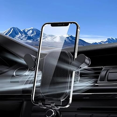 Air Vent Car Phone Holder – Strong Metal Clip with Safety Lock – 360° Rotation – One Hand Operation – High Stability Without Vibration – Compatible with All Smartphones – Basikly