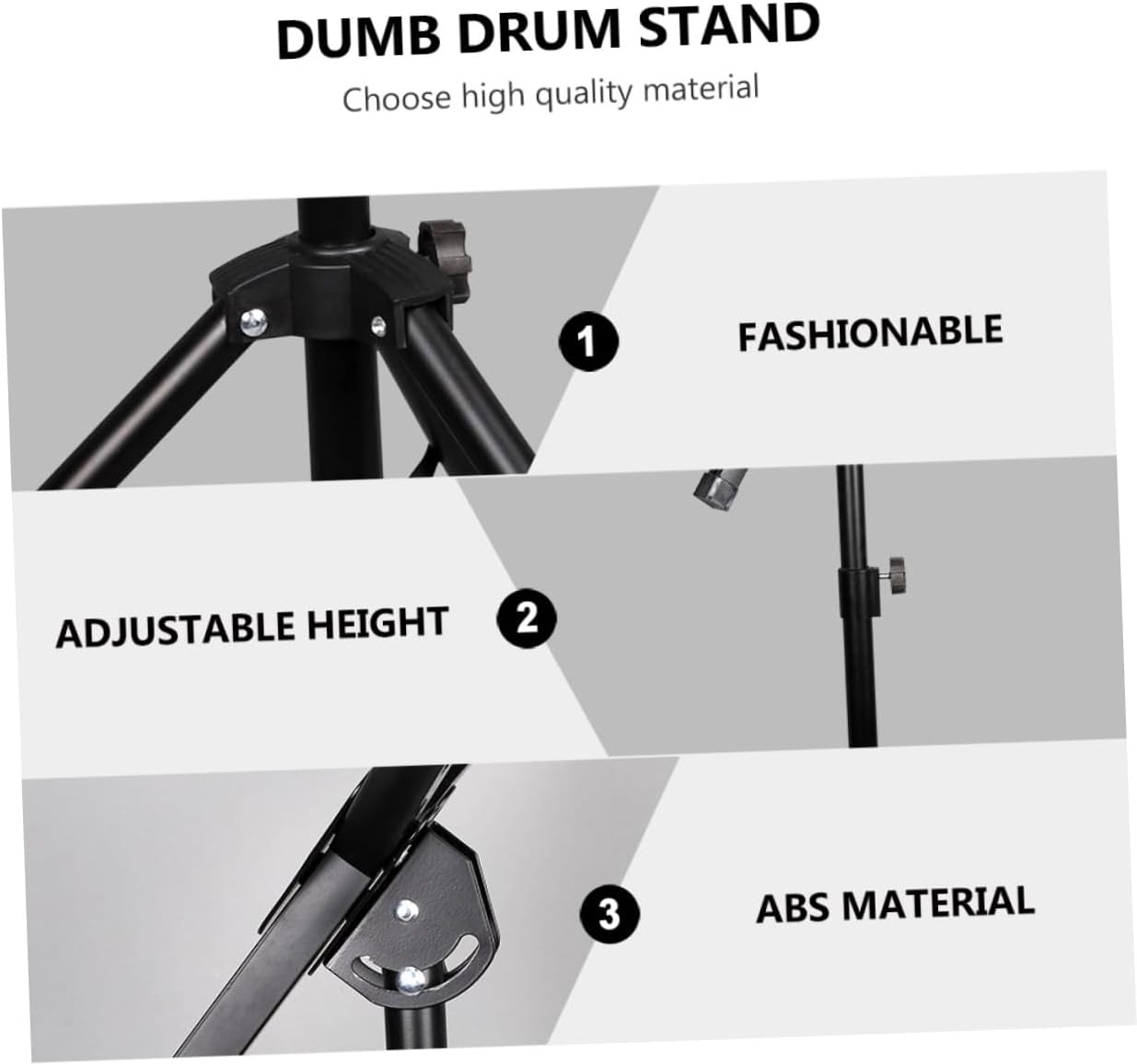 1pc Adjustable Dumb Drum Stand Portable Snare Drum Holder for Practice Pad Sturdy Material Compact Design for Use for Beginners and Musicians