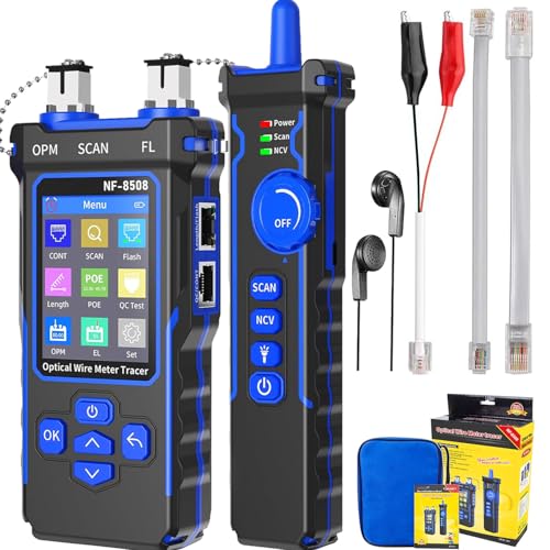 Image of NOYAFA NF-8508 Network Cable Tester with 7 wavelength Optical Power Meter,RJ11 RJ45/PoE Tester/CAT5 CAT6/NCV,Network Tool with Lithium Battery
