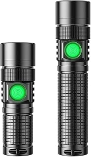 Elvaesther Lanternas recarregáveis, mini lanterna led de alto lúmen tipo C lanternas táticas recarregáveis multifuncionais ao ar livre portátil luz forte lanterna com zoom padrão curto