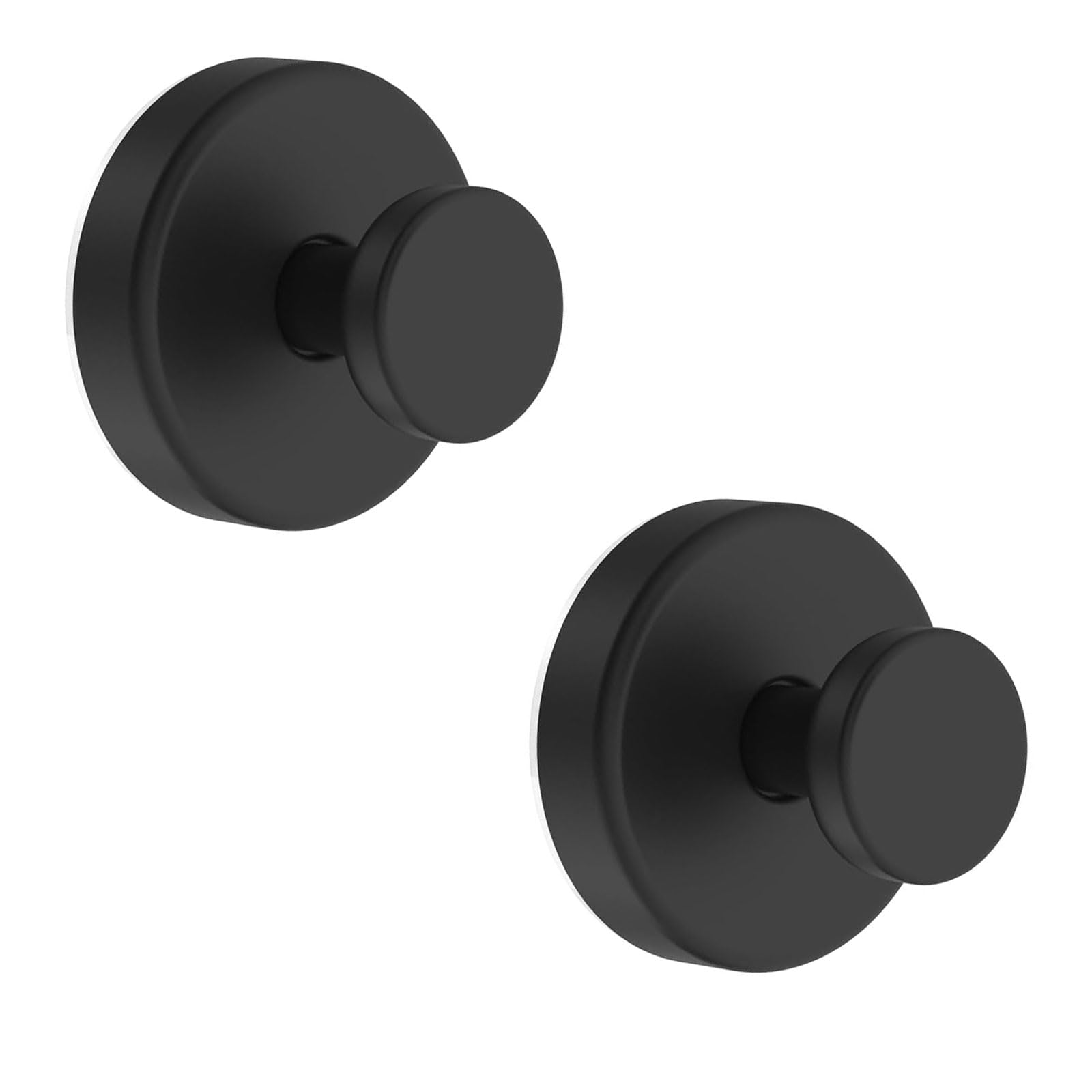 Yeqqzq 2 Pack Suction Cup Hooks Stainless Steel, Suction Hooks for Shower Wall Hangs, Bathroom, Kitchen, Glass Door, Mirror, Tile, Loofah, Towel, Coat, Bath Robe, Matte Black