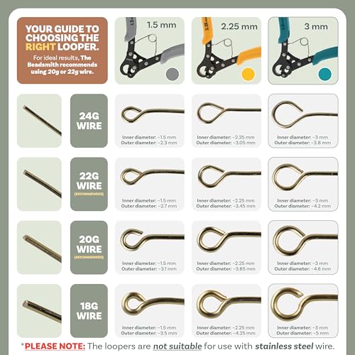 Image of The Beadsmith Original One Step Looper | Create and Trim Consistent 3 mm Loops for Jewelry Making, Use With 24-18g Craft Wire (Patented)