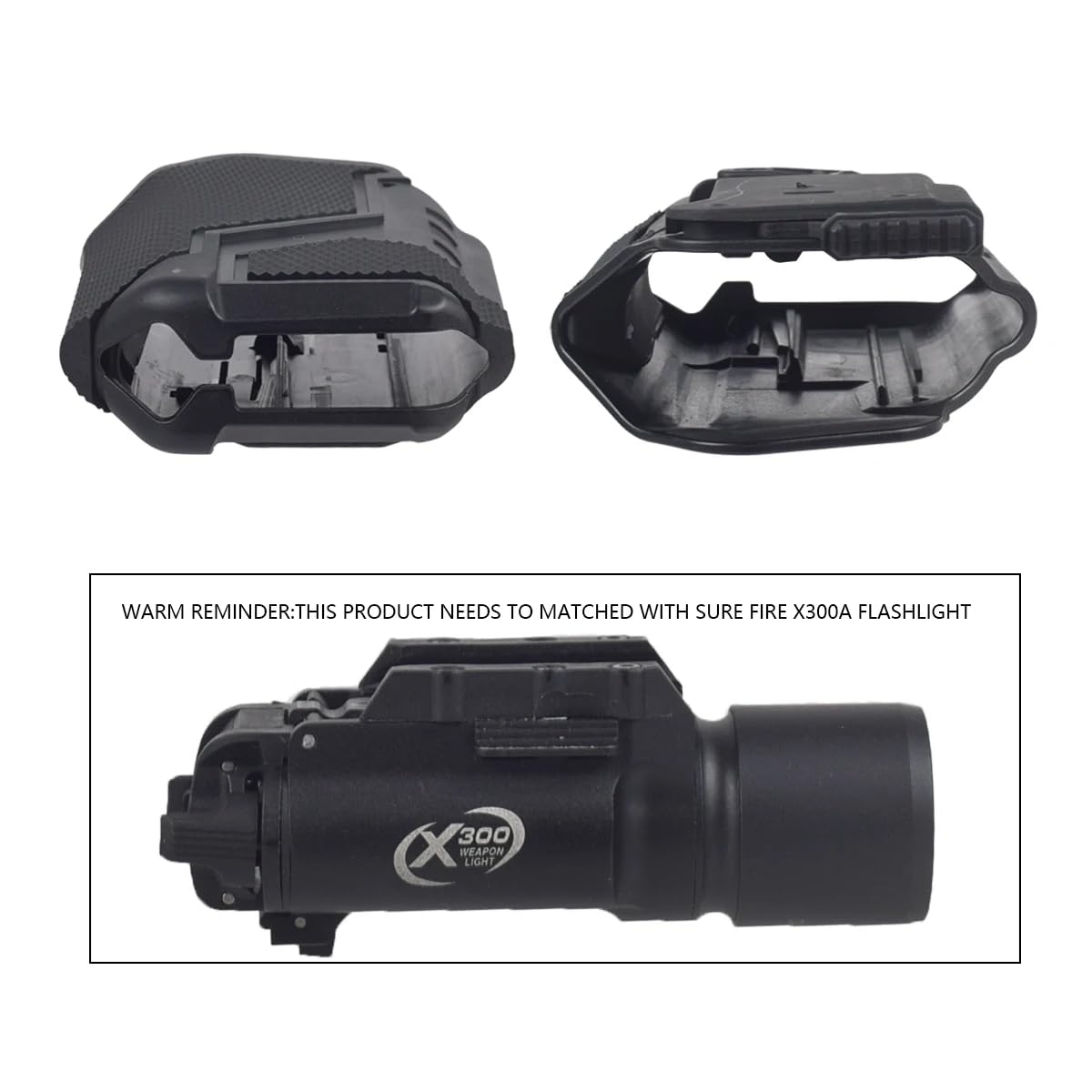 Peminkoo Fondina Tattica per Pistola Destra Airsoft G1ock 17 19 sig P226 P320 Fondine QLS System Belt per Pistola con Torcia X300