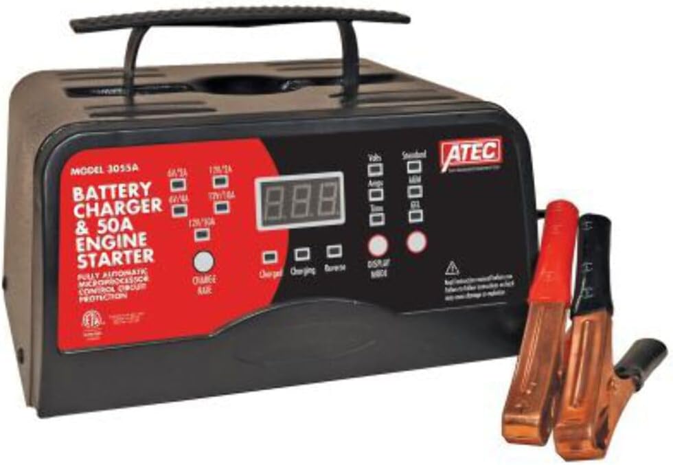 Associated Equipment 3055A Atec Battery Charger, 6/12V 10/2A Automatice, 50A Start