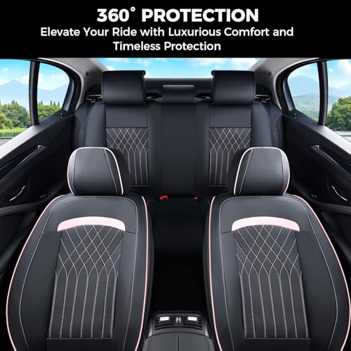 Image of FLORICH Car Seat Covers Front Seat, Leather Seat Covers for Cars, Waterproof Car Seat Protector Breathable, Front Seat Covers for Cars, Automotive Seat Covers Universal Fit for Most SUV Pick-up Truck