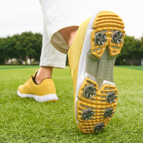 Image of Waterproof Professional Golf Shoes Men Spikes Golf Sneakers Male Outdoor Anti Slip Walking Footwears