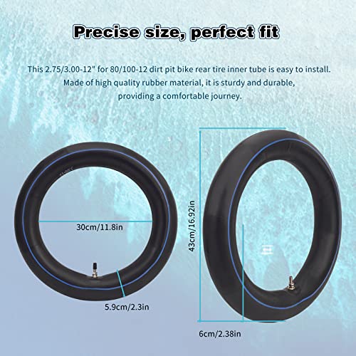 Awszh 2.75/3.00-12 Inner Tube 3.00X12 80/100-12 Fit For Kawasaki Klx 110, Xr Crf 50 Crf70 Suzuki Drz 110 Yamaha Ttr 90 Mini Chopper Pocket Bikes Ssr Coolster 90Cc 110Cc 125Cc Rzf (1 Pc) #TOP1