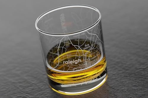Vista 197 de Well Told Vaso grabado de Washington DC Map Rocks, vidrio de whisky antiguo (11 onzas, transparente), regalo para los amantes del whisky 147-Claro