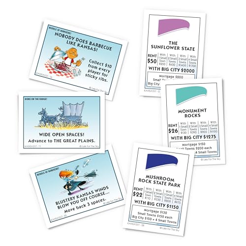 Late for The Sky Kansas-Opoly juego de mesa familiar miniatura 3