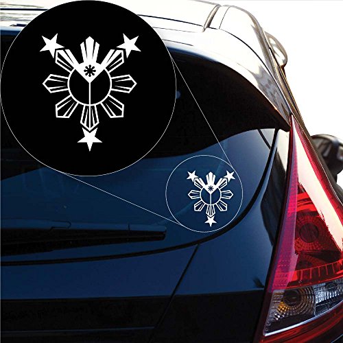Image of Yoonek Graphics Philippine Filipino Pinoy Pinay Decal Sticker for Car Window, Laptop and More # 1008 (4 inch x 3.4 inch, White)