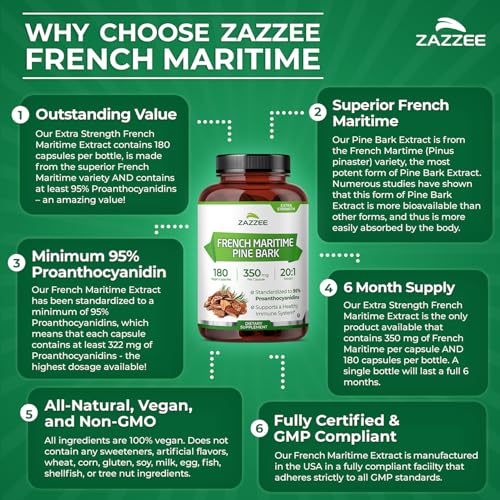 Zazzee Extra Strength French Maritime Pine Bark Extract