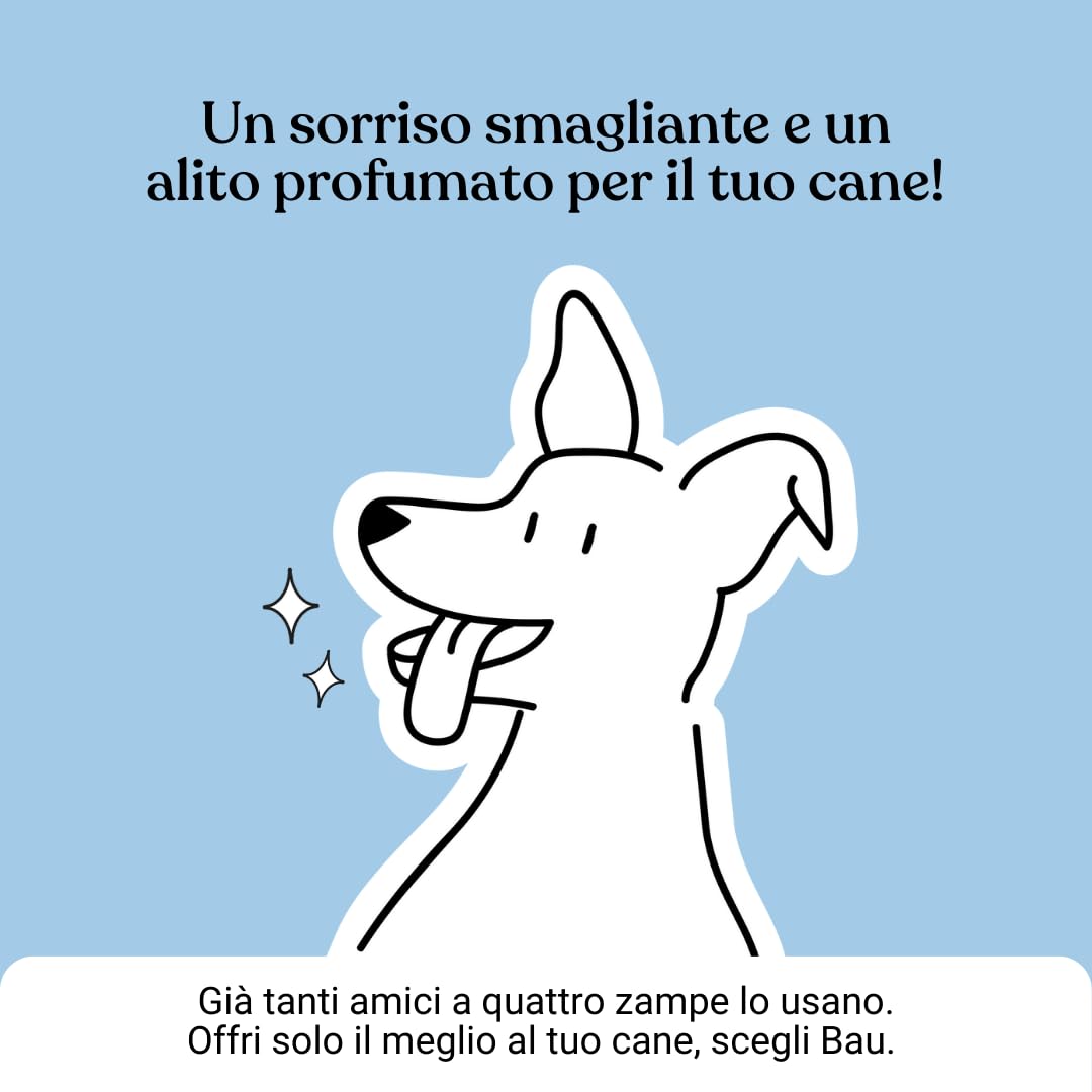 Bau Dental Formula 5 in 1 per Cani 250ml Additivo Acqua Igiene Orale Quotidiana