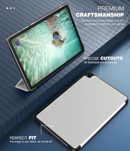 Image of EDNITA Smart Case Cover for Samsung Galaxy Tab A9+ /A9 Plus 11 Inch 2023, Slim Lightweight Stand Hard Back Shell Protective Cover for Galaxy Tab A9+ Tablet (Light Grey)