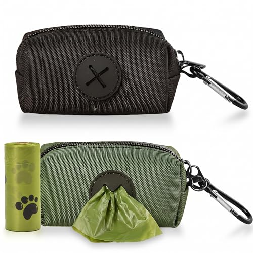 Aieino 2PCS Poo Bag Holder for Dogs Lead Dog Waste Carrier with Carabiner