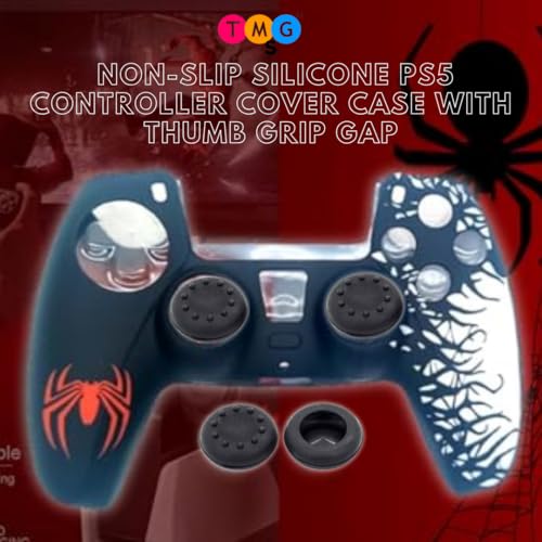Image of TMG PS5 Controller Skin Spider-Man Theme Silicone Special Edition Protective Skin Case Cover for PS5 Controller with 2 Thumb Grip Caps (Red /White)