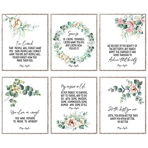 Maya Angelou Quote Print I've Learned That People Will Forget, Women Motivational Poster Wall Decor, African American Wall Art, Inspirational Wall Art For Women Home Office, Bedroom Decor (8