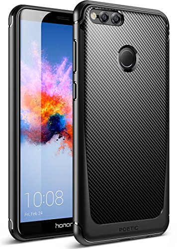 Poetic Huawei Honor 7X Case/Huawei Mate SE Case, Karbon Shield [Shock Absorbing] Slim Fit TPU Case with [Carbon Fiber Texture] for Huawei Honor 7X (2017)/Huawei Mate SE (2018) Black