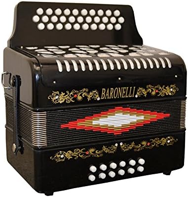 Baronelli 31 Buttons Key of G Accordion - Black w/ Hard Shell Case