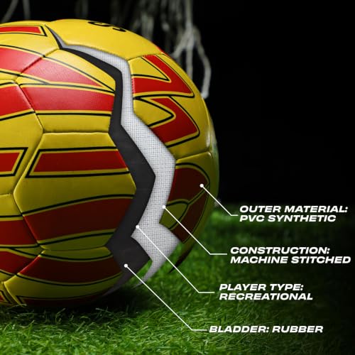 Image of Nivia Kross World Football (Spain) Training Ball, 32 Panels, Durable Rubber Hand-Stitched, Latex Bladder, As Per AIFF Standards, to Play On Both Natural and Artificial Grass (Size - 5, Multicolor)