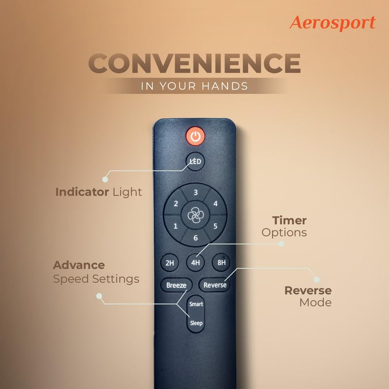 Image of IVAS Aerosport 1200 mm BLDC Ceiling Fan | Remote Control | BEE 5 star Rated,Upto 60% Energy Saving |6 Speed, 385 RPM,High Air Delivery with LED Indicators | 5 Year Warranty* (Pack of 1, Pearl Ivory)