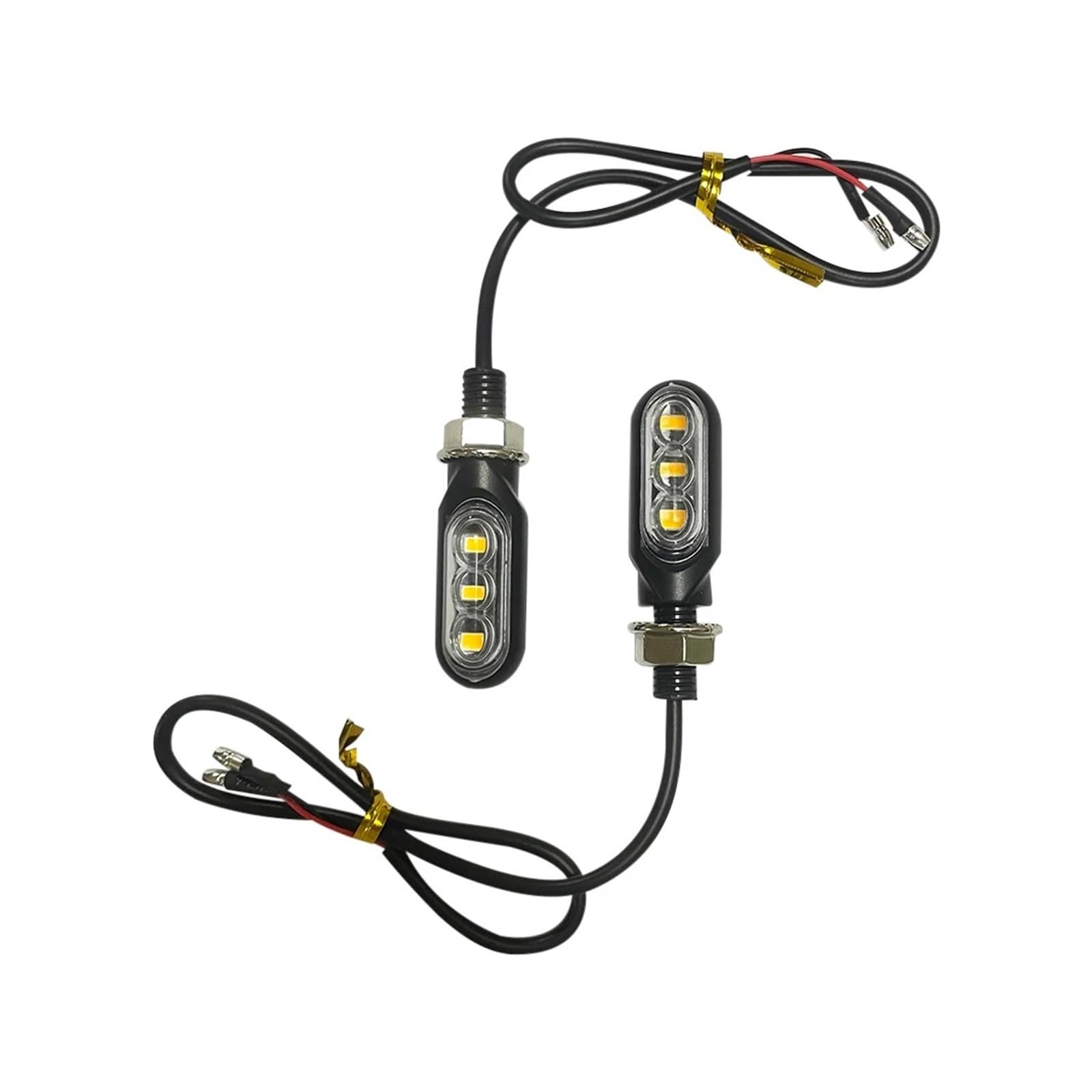 Mini Luces Intermitentes LED Universales para Motocicleta, 12 V, 3 LED, Luces Intermitentes Ámbar, Accesorios De Luz De Marcha, 2 Unidades Indicadores Giro