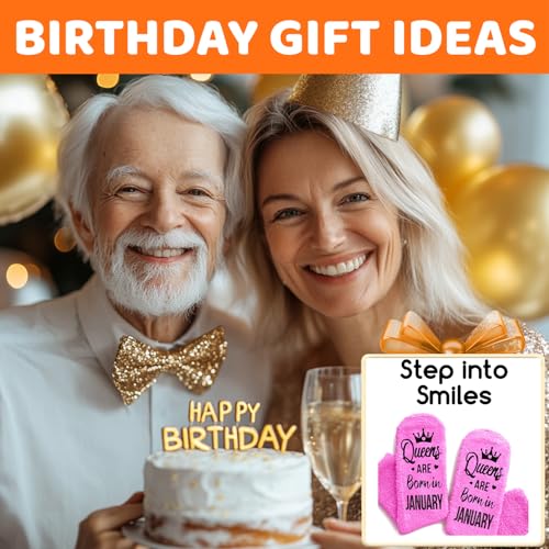 Image of HAPPYPOP Birthday Gifts Ideas for Women - January February March Birthday Socks in Pink