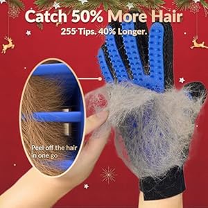 Upgrade Efficient Pet Hair Remover Gloves - Gentle Shedding Brushes for Dogs, Cats & Horses with Long and Short Hair - 1 Pair (Blue) Upgrade Efficient Pet Hair Remover Gloves Gentle Shedding Brushes for Dogs Cats Horses with Long and Short Hair 1 Pair Blue