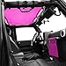 Shadeidea JK Sun Shade Top Compatible with Jeep Wrangler JKU Top Sunshade Soft Mesh Roof Cover (2007-2018)- Wind Noise UV Blocker -10 Year Warranty -4 Door -Pink -Front&Rear (2 pcs)