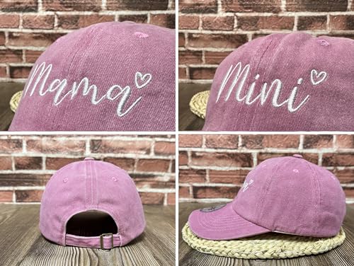 Embroidered Papa Mama Mini Captain First Mate Matching Hats4