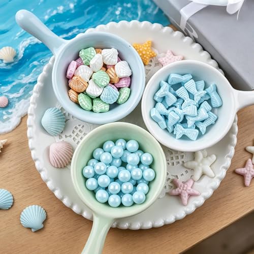 Image of Blue Ocean Mermaid Sprinkles, Edible Seashells Starfish Cake Decorations