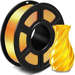 SUNLU Silk PLA + filament 1,75 mm, PLA Plus z błyszczącą powierzchnią do drukarek 3D, ± 0,0,2 mm, szpula 1 kg, złoty